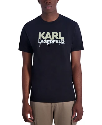 Karl Lagerfeld Paris Men's Drip Logo Graphic T-Shirt