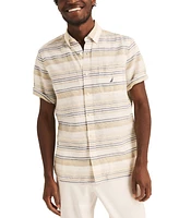 Nautica Men's Striped Short Sleeve Button-Down Shirt