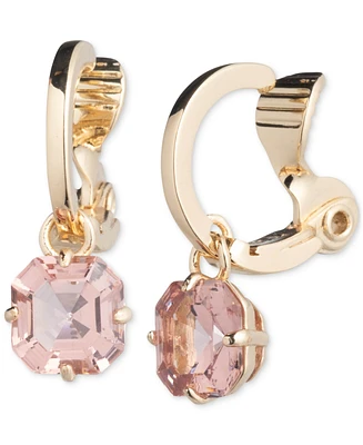 Lauren Ralph Lauren Gold-Tone Stone Charm Clip-On Huggie Hoop Earrings