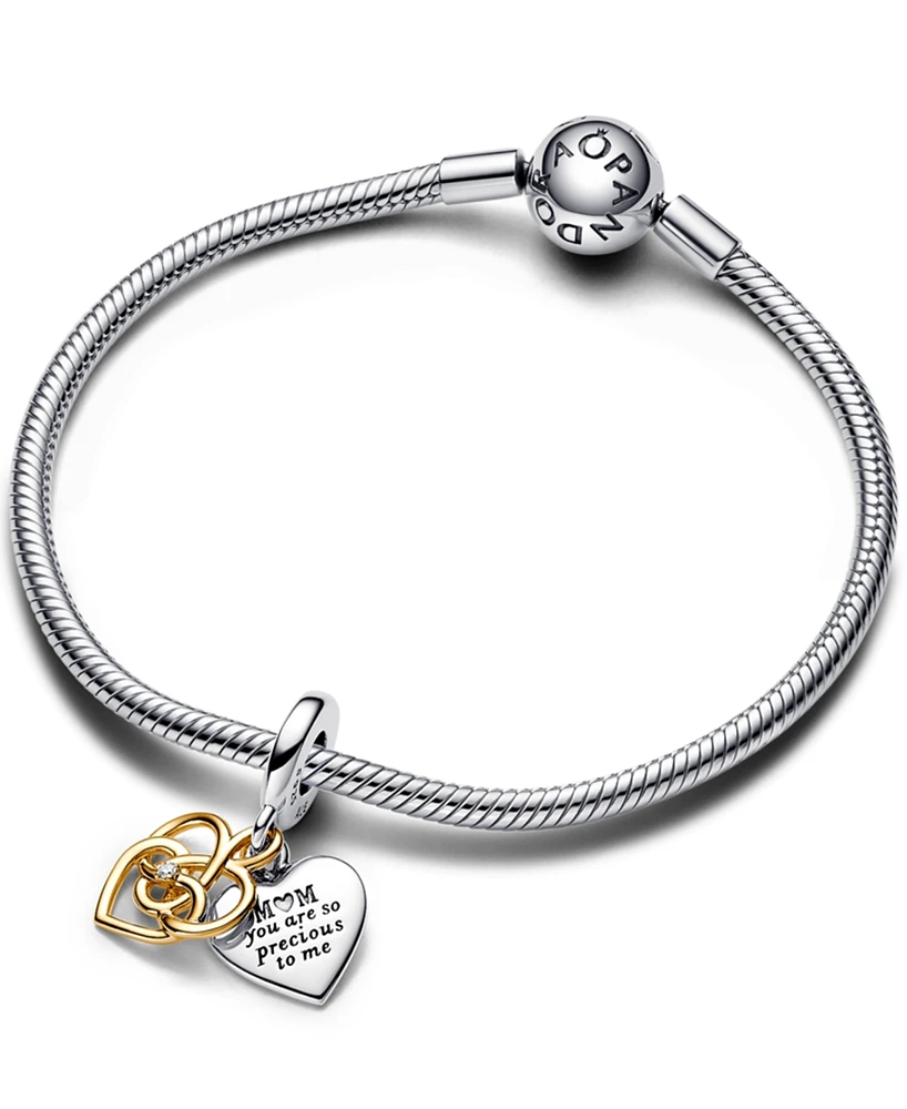 Pandora Lab-Grown Diamond Engravable Mom Double Dangle Charm