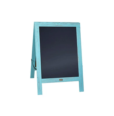 Burke 48"X24" Rustic Vintage like Double-Sided Folding Magnetic Chalkboard With 8 Chalk Markers, 10 Stencils And 2 Magnets Set