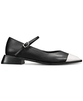 Vaila Shoes Women's Penelope Square-Toe Mary Jane Block-Heel Flats Extended Sizes 9-14