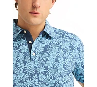 Nautica Men's Floral Print Pique Short Sleeve Polo Shirt