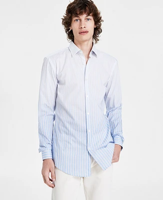 Hugo by Hugo Boss Men's Slim Fit Long Sleeve Button-Front Striped Shirt