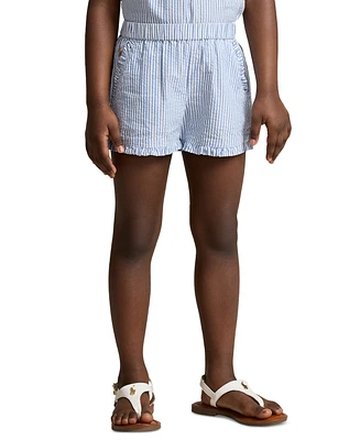 Polo Ralph Lauren Toddler and Little Girls Striped Ruffled Cotton Seersucker Shorts