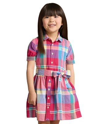 Polo Ralph Lauren Toddler and Little Girls Cotton Madras Shirtdress