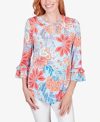 Ruby Rd. Petite Bold Floral Puff Print Top