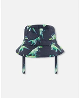 Baby Boy Beach Hat Grey Printed Dinosaurs - Infant