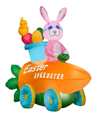 National Tree Company 54" Inflatable Bunny in Easter Speedster
