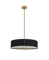 Dainolite 5.25" Fabric, Metal Preston 4 Light Pendant with Shade