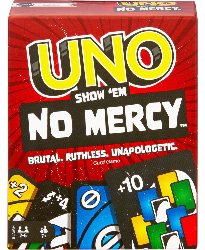 Uno Show ‘em No Mercy Card Game for Kids, Adults Family Night, Parties and Travel - Multi