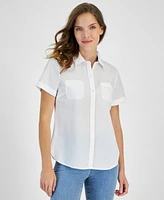 Nautica Jeans Women's Short-Sleeve Button-Front Shirt