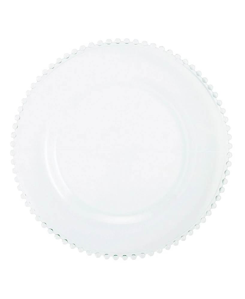 American Atelier Beaded Clear Charger Plate, 13" D