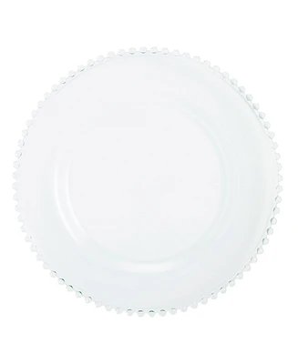 American Atelier Beaded Clear Charger Plate, 13" D