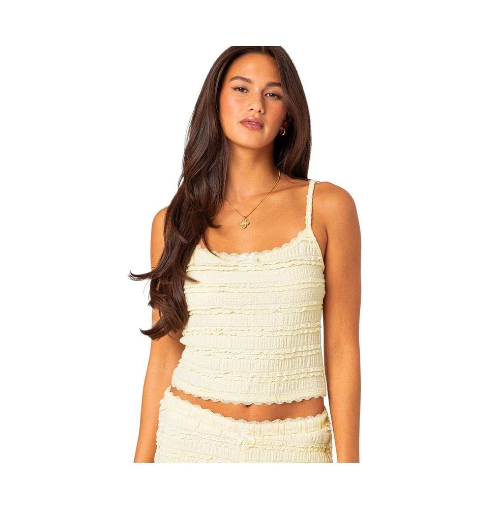 Women's Lucy ruffled lace tank top