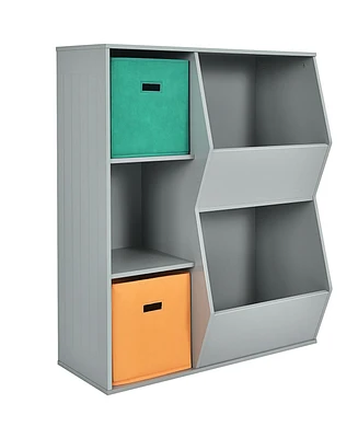 Slickblue Kids Toy Storage Cabinet Shelf Organizer-White
