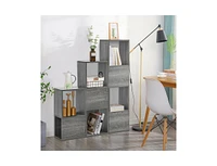 Freestanding Display Shelf for Living Room-Gray