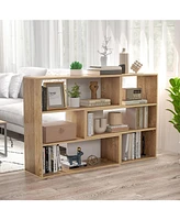 2-Piece Separable Bookshelf Floor Standing Corner Display Storage