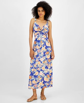 Jamie & Layla Petite's Floral-Print Twist-Detail Maxi Dress