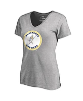 Women's Fanatics Ash Milwaukee Brewers Cooperstown Collection Forbes T-shirt