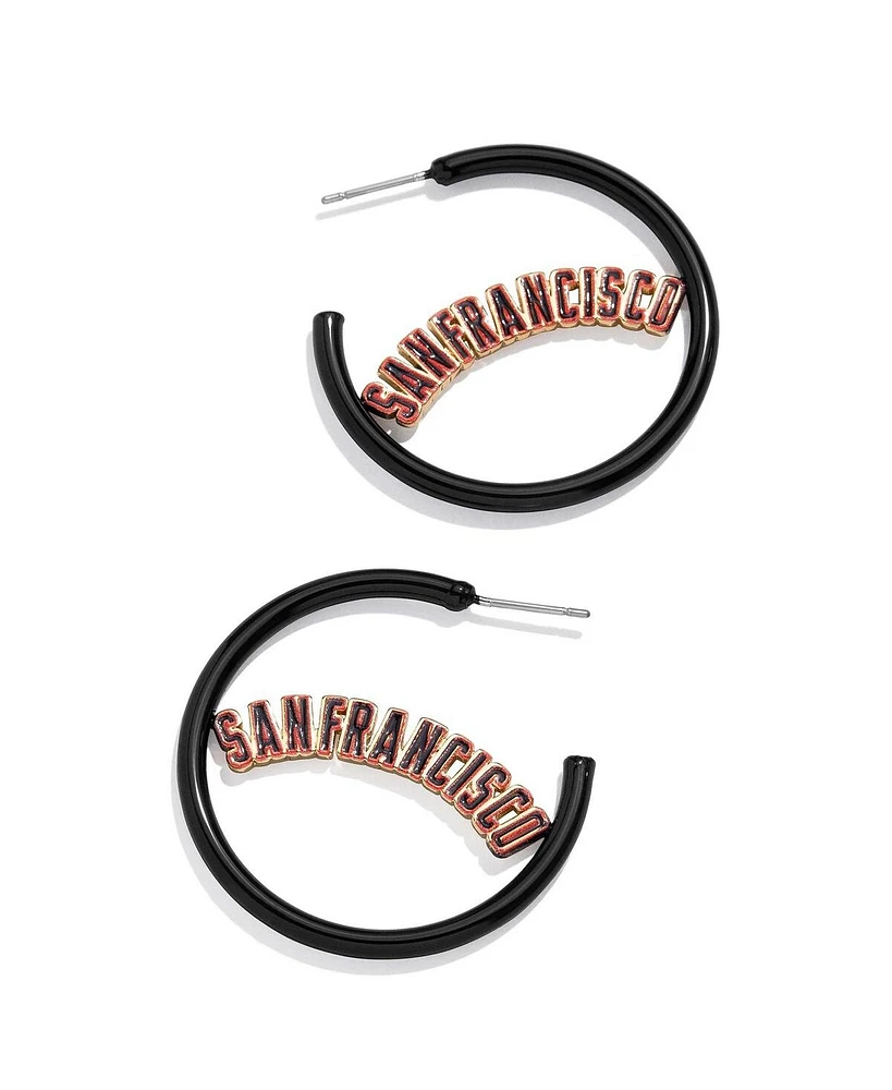 Women's Baublebar San Francisco Giants Enamel Hoop Earrings