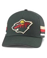 Men's American Needle Green Minnesota Wild HotFoot Stripes Trucker Adjustable Hat