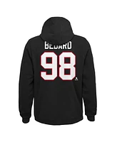 Big Boys Connor Bedard Black Chicago Blackhawks Player Name and Number Pullover Hoodie