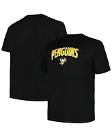 Men's Profile Black Pittsburgh Penguins Big and Tall Arch Over Logo T-shirt