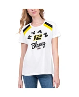 Women's G-iii 4Her by Carl Banks White Ryan Blaney Score T-shirt