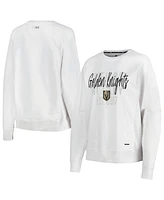 Women's Msx by Michael Strahan White Distressed Vegas Golden Knights Millie Raglan Pullover Sweatshirt