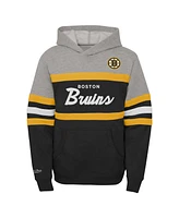 Big Boys and Girls Mitchell & Ness Black Boston Bruins Head Coach Pullover Hoodie