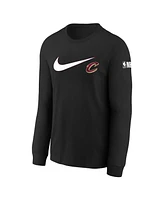 Big Boys Nike Black Cleveland Cavaliers Swoosh Long Sleeve T-shirt