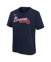 Big Boys Nike Ronald Acuna Jr. Navy Atlanta Braves Home Player Name and Number T-shirt