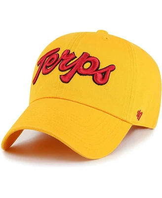 Men's '47 Brand Gold Distressed Maryland Terrapins Vintage-Like Clean Up Adjustable Hat