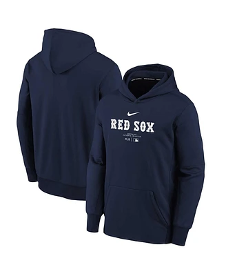 Big Boys and Girls Nike Navy Boston Red Sox Authentic Collection Performance Pullover Hoodie