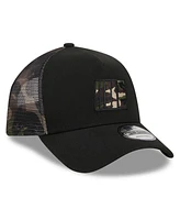 Men's New Era Black Nascar Camo 9FORTY A-Frame Trucker Adjustable Hat