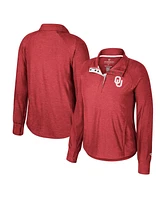 Women's Colosseum Crimson Oklahoma Sooners Cressida Raglan Half-Snap Top