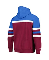 Men's Mitchell & Ness Burgundy, Light Blue Colorado Avalanche Head Coach Pullover Hoodie