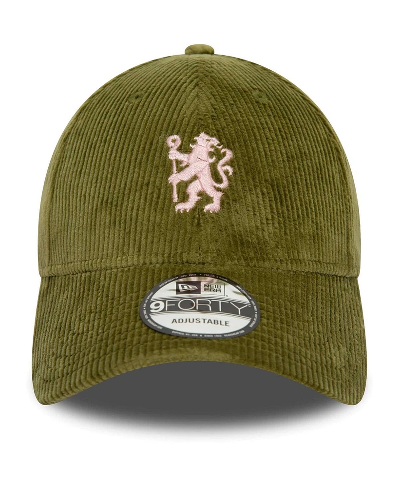 Men's New Era Olive Chelsea Corduroy 9FORTY Adjustable Hat