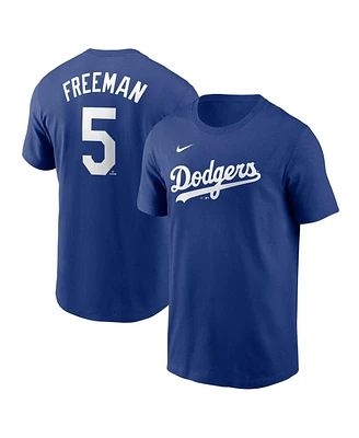 Men's Nike Freddie Freeman Royal Los Angeles Dodgers Fuse Name and Number T-shirt