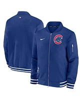 Men's Nike Royal Chicago Cubs Authentic Collection Full-Zip Bomber Jacket