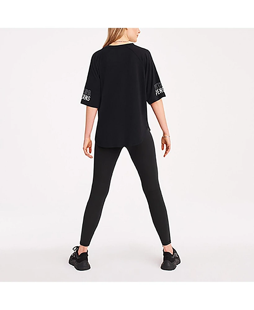 Women's Dkny Sport Black Pittsburgh Penguins Diana Tri-Blend Oversized T-shirt
