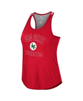 Women's Colosseum Scarlet Ohio Distressed State Buckeyes 10 Days Racerback Scoop Neck Tank Top