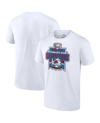Men's Fanatics White Colorado Avalanche 3-Time Stanley Cup Champions T-shirt