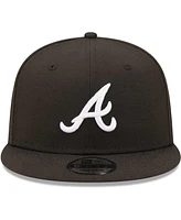 Men's New Era Black Atlanta Braves Team 9FIFTY Snapback Hat