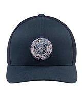 Men's Travis Mathew Navy The Patch Floral Trucker Adjustable Hat