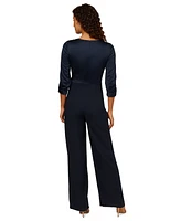 Adrianna Papell Women's Faux-Wrap Wide-Leg Jumpsuit