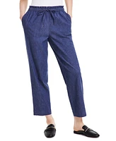 Anne Klein Women's Denim Paper-Bag Waist Ankle Pants