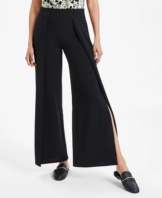 Anne Klein Petite Flyaway Wide-Leg Pull-On Pants