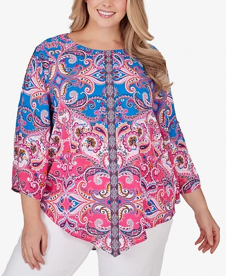 Ruby Rd. Plus Woven Paisley Top